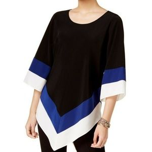 Alfani Women's Colorblocked V-Hem Tunic (1X, Deep